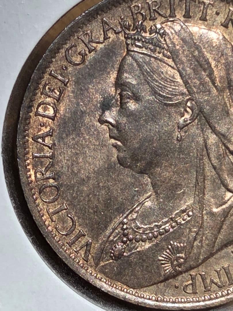 稀少な状態　大英帝国　ヴィクトリア女王　オールドヘッド　1ペニー青銅貨1901