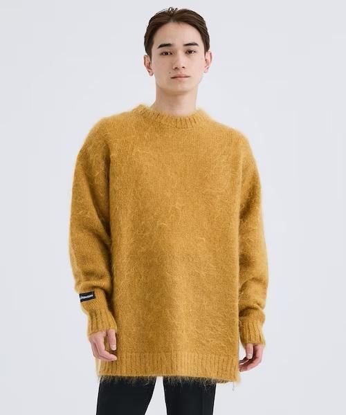 美品 アンダーカバー 22AW サイドジップ ロング丈 モヘヤ ニット セーター
