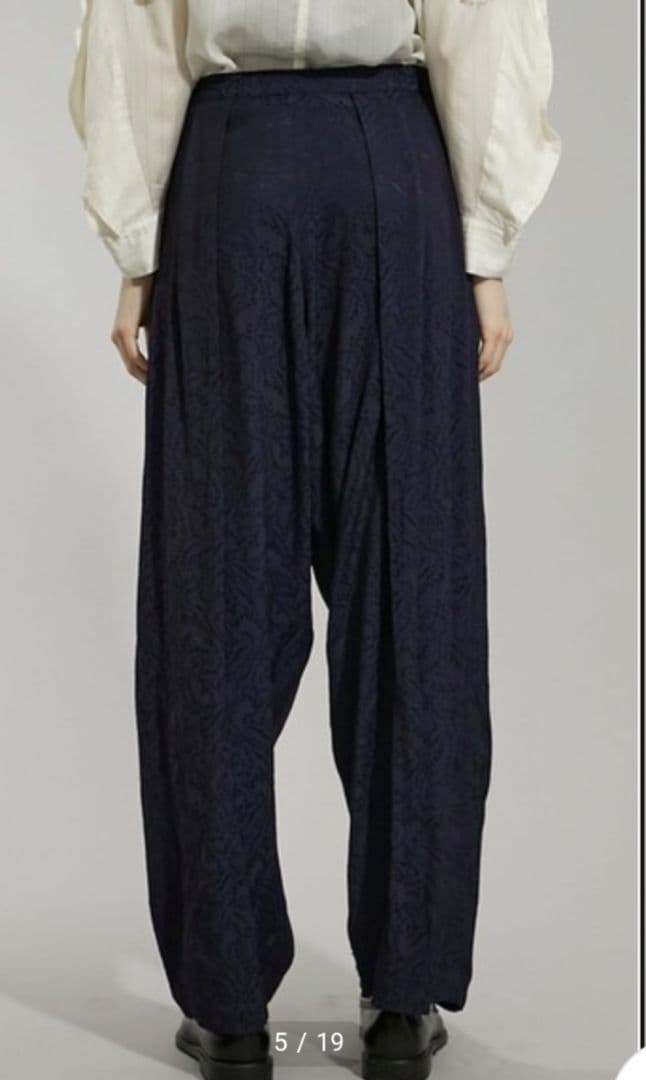 PULLA アセテートレーヨンジャガードパンツS