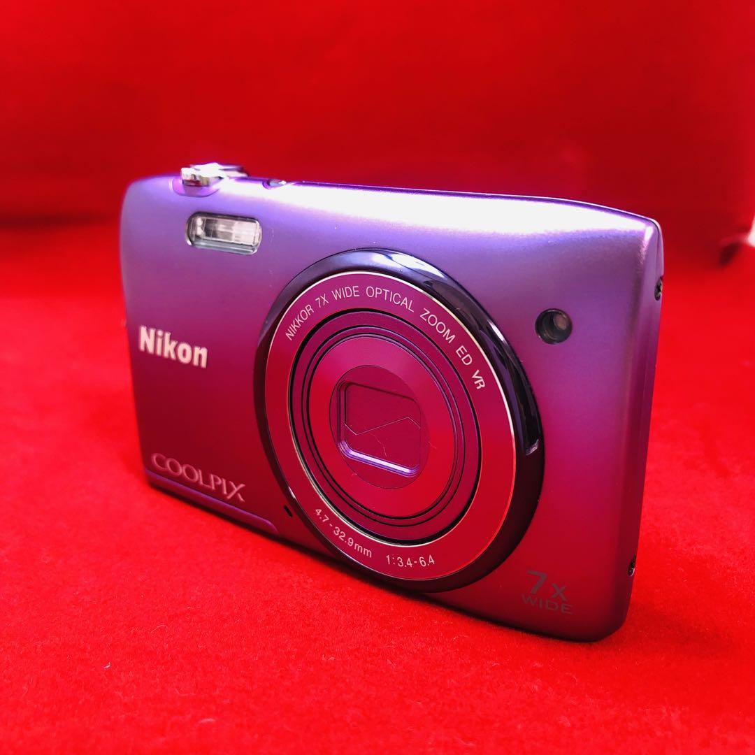 【極美品】NIKON ニコン COOLPIX S3500 パープル