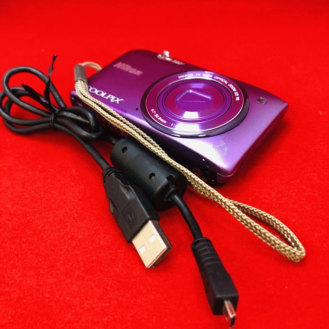 【極美品】NIKON ニコン COOLPIX S3500 パープル