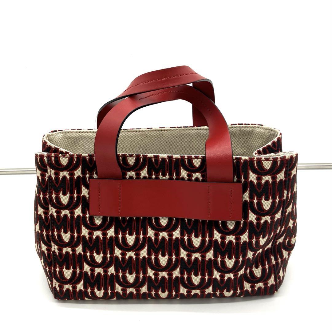 miumiu エブリウェア ジャガードロゴ 2way ハンドバッグ レッド