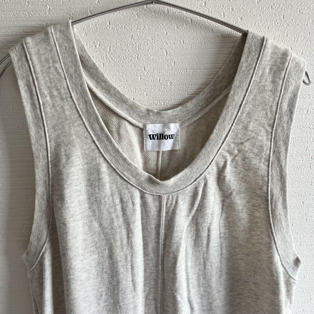 willow スラブ裏毛裾ドロストオールインワン　Ｓ　グレー