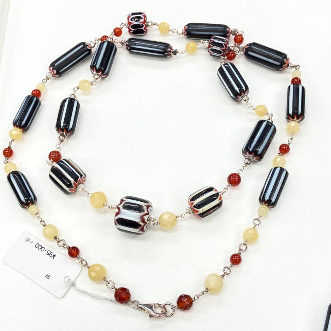 シェブロンビーズ ネックレス ブレスレット ピアス 3点セット | csm.cg