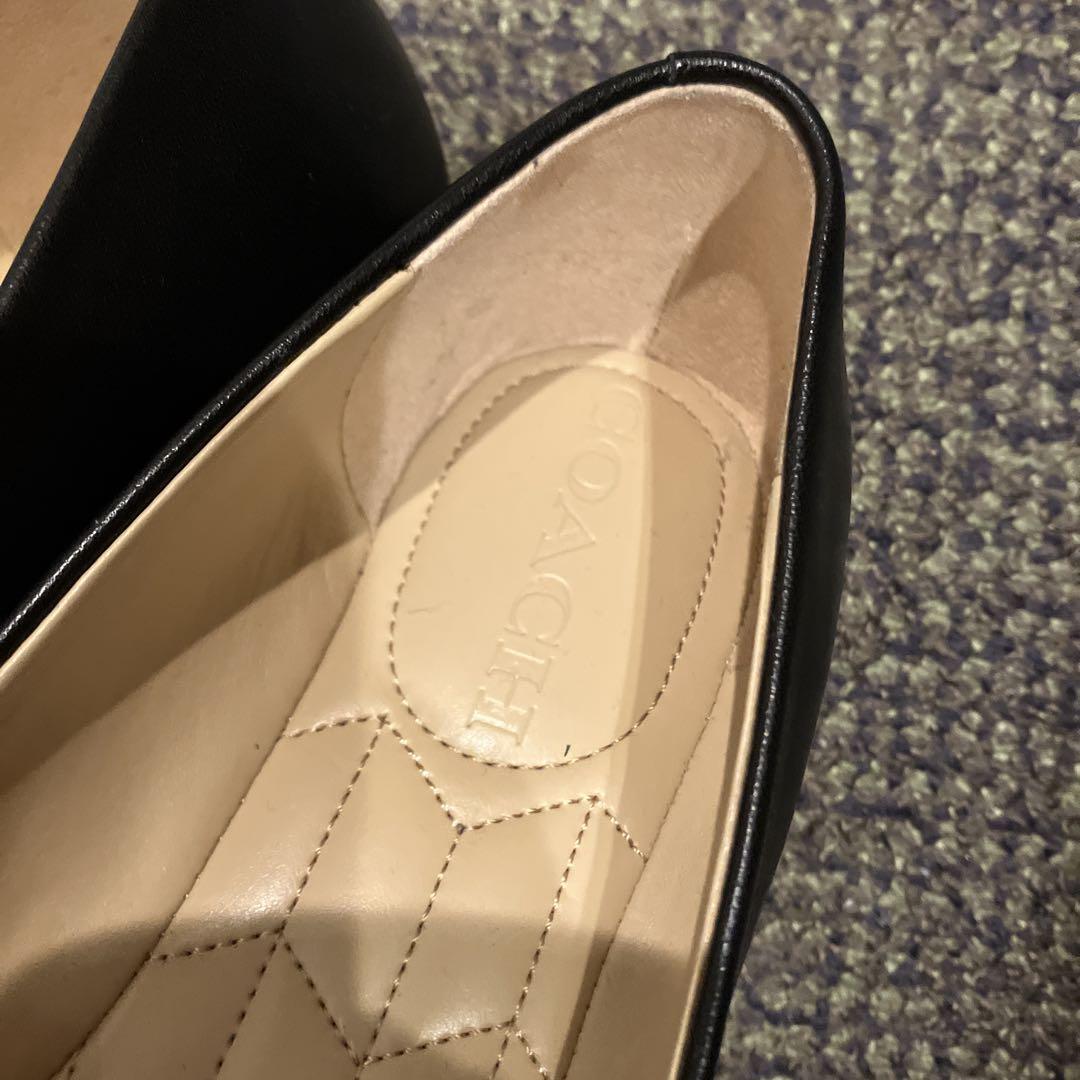 COACH ブラック フラットシューズ ポインテッドトゥ23cm