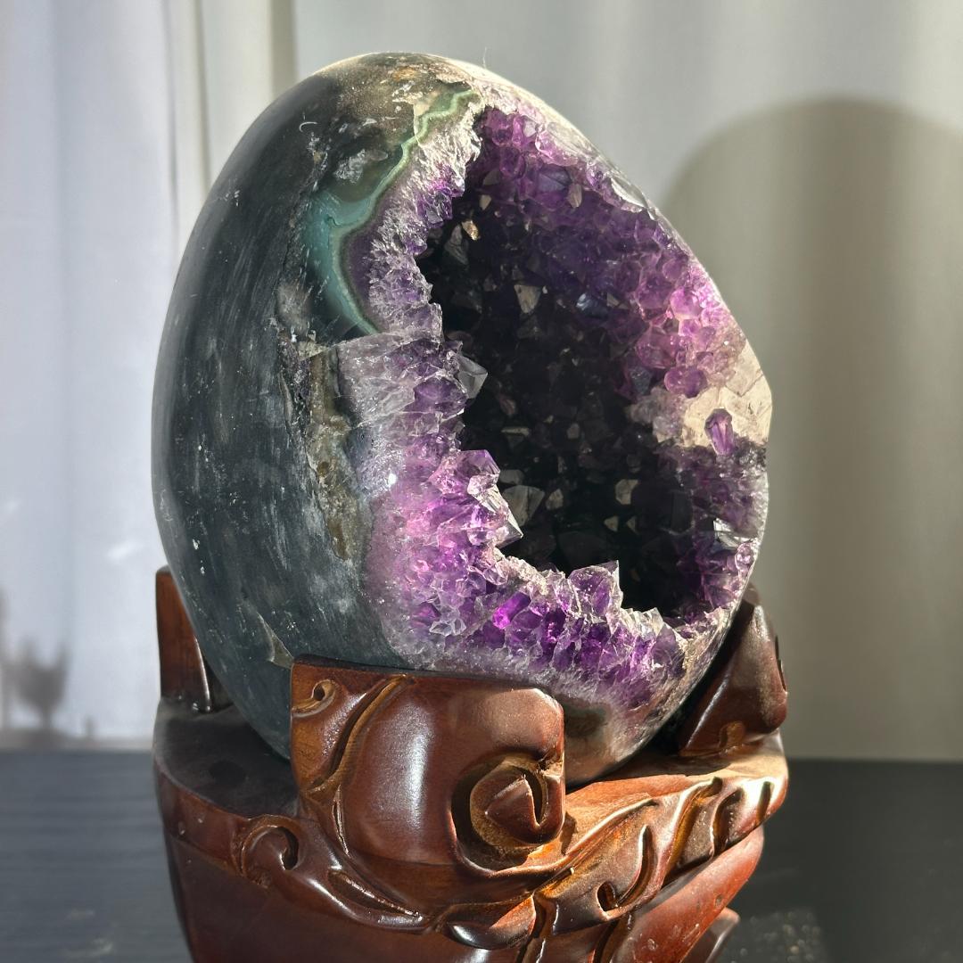 ブラジル産❣️天然石 カルサイト共生アメジストのドーム 置物NO.112501 ブラジル産❣️天然石 カルサイト共生アメジストのドーム 置物NO.112501