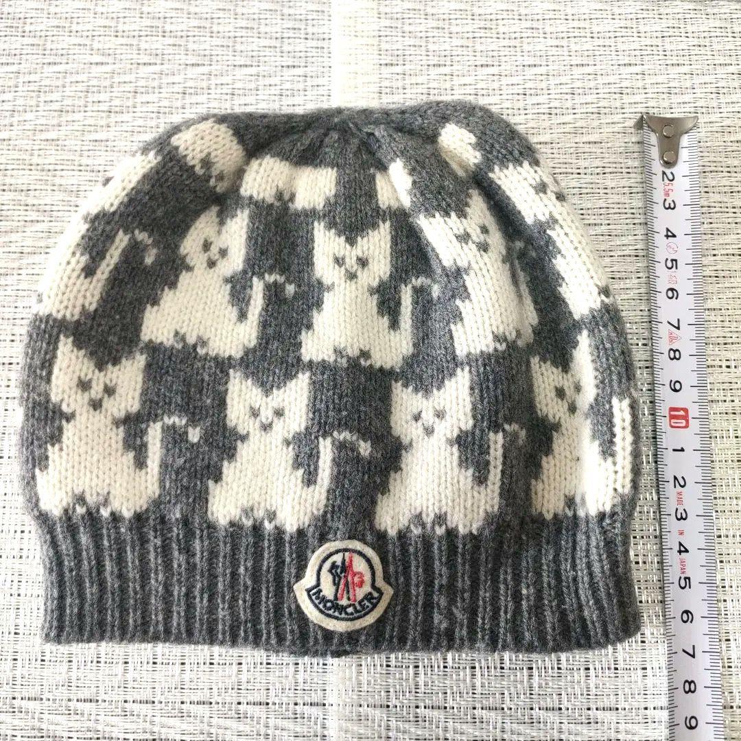 モンクレール MONCLER　ベビーサイズ　ネコ柄ニット帽　美品