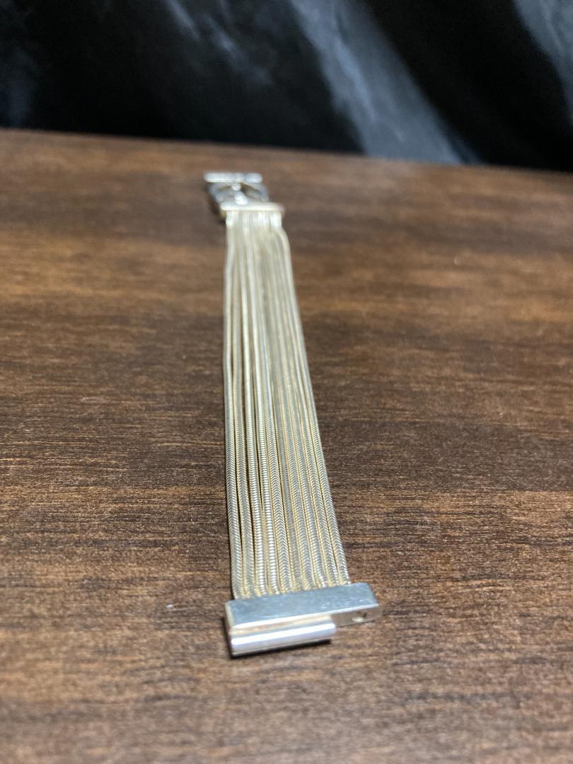 グッチ ダブルG 10連 蛇腹チェーン ブレスレット シルバー925 90s