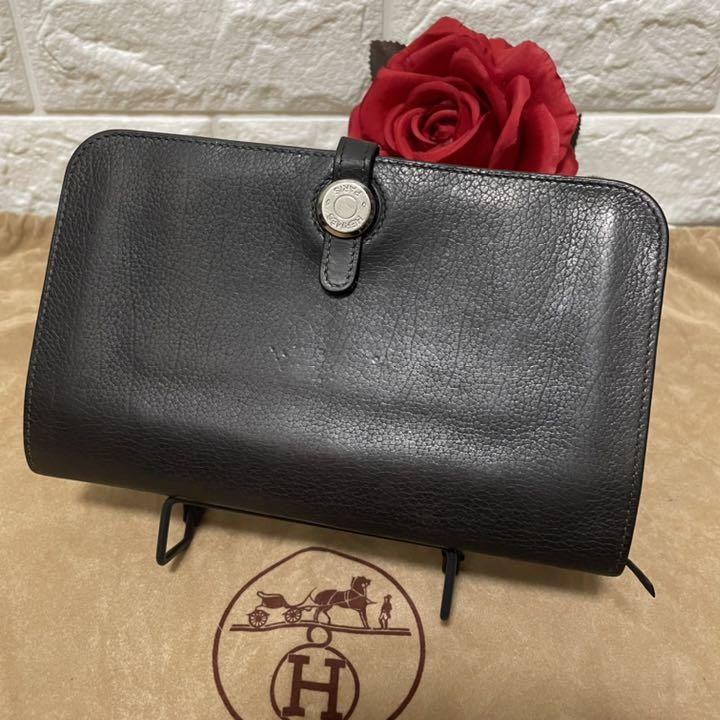 HERMES ドゴンデュオGMレザー 長財布 ブルーオーシャン　Ｒ⬜︎刻印 おすすめネット JJコレクション : □P刻印 ブルー系 レザー トゴ