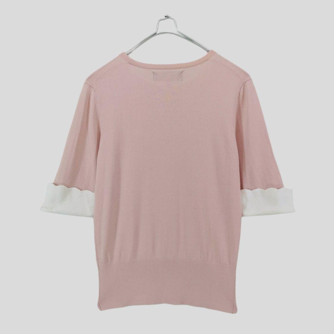 ✨美品✨M'S GRACY 花モチーフ付き 上品 半袖 ニット トップス