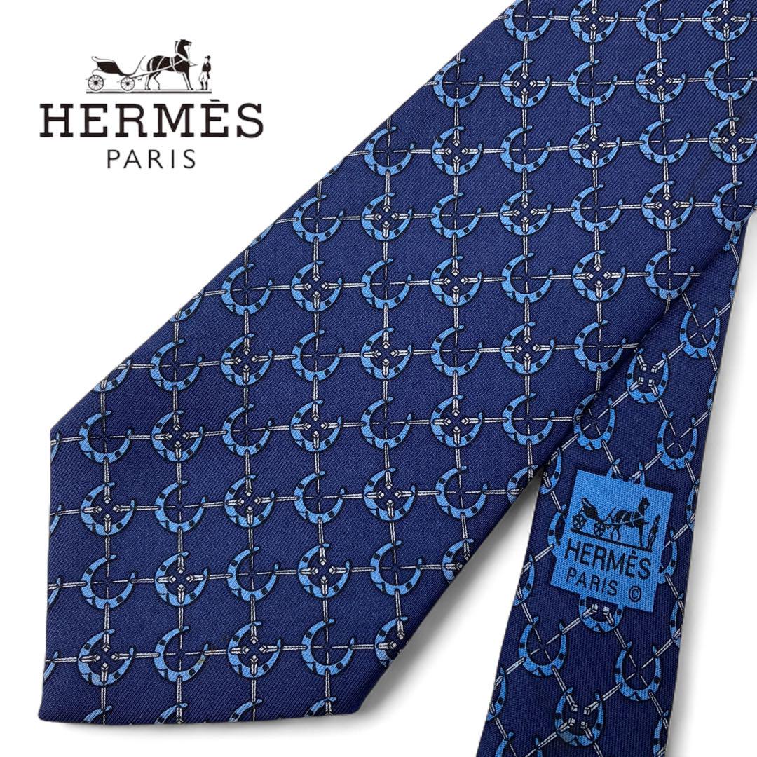 エルメス　ネクタイ　ネイビー　HERMES 未使用 HERMES ネクタイ ネイビー エルメス｜Yahoo!フリマ（旧
