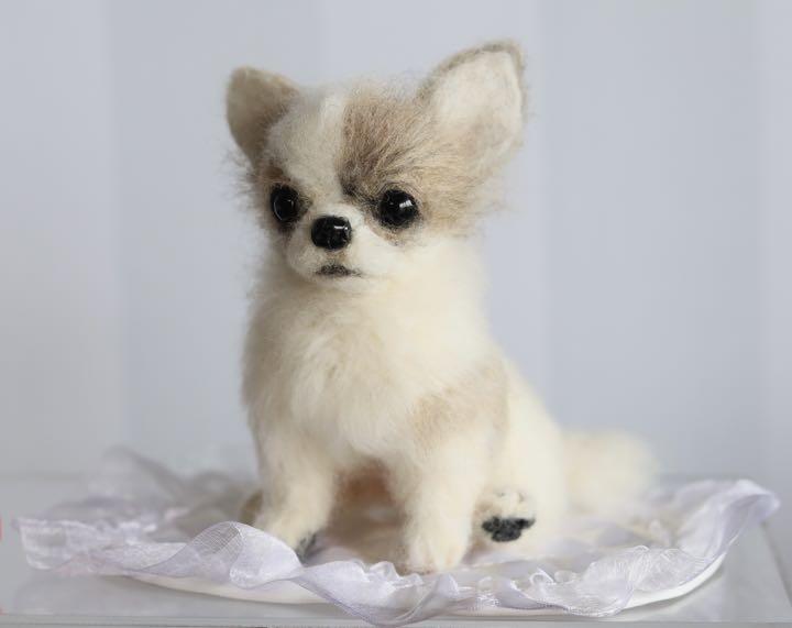 羊毛フェルト　チワワ　ハンドメイド　犬
