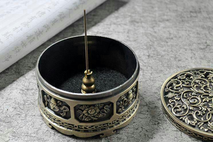 細工白銅 美品 工芸品 収蔵品 手作り 装飾 置物を置く 香炉517