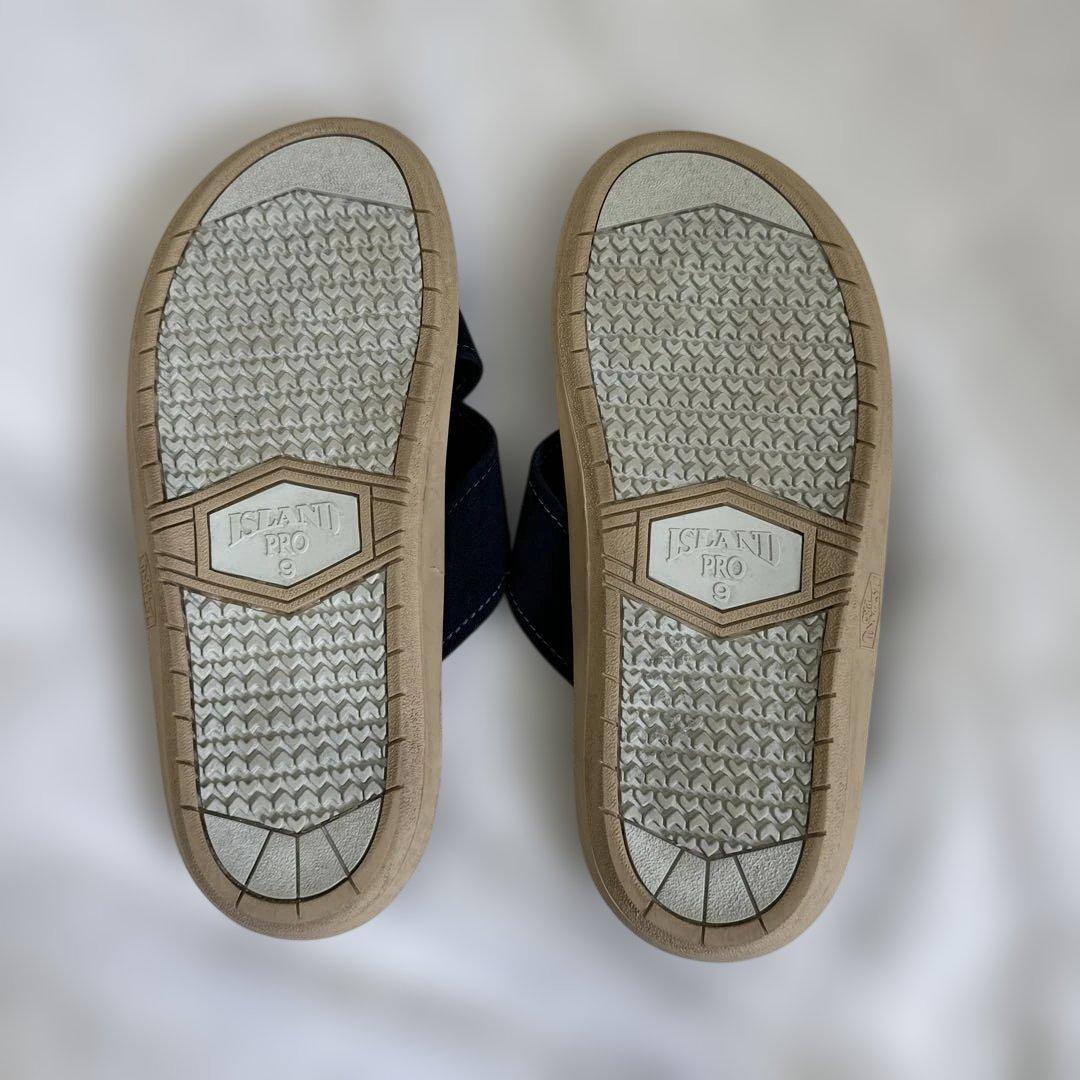 【美品】アイランドスリッパ　クロスストラップ　サンダル　9 スウェード　レザー