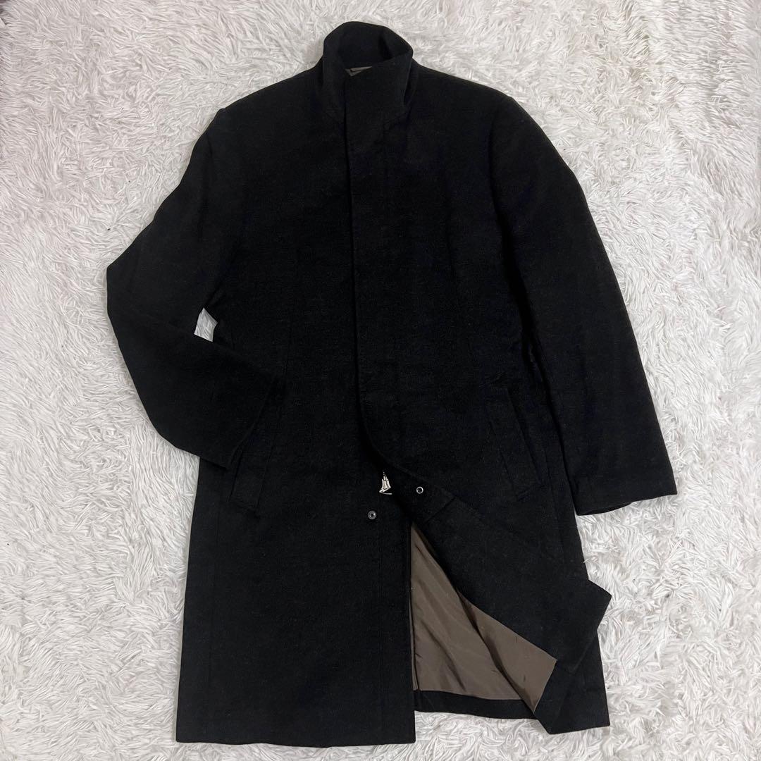 美品✨コムサメン ステンカラーコート スタンドカラー カシミヤ ロング丈 XL
