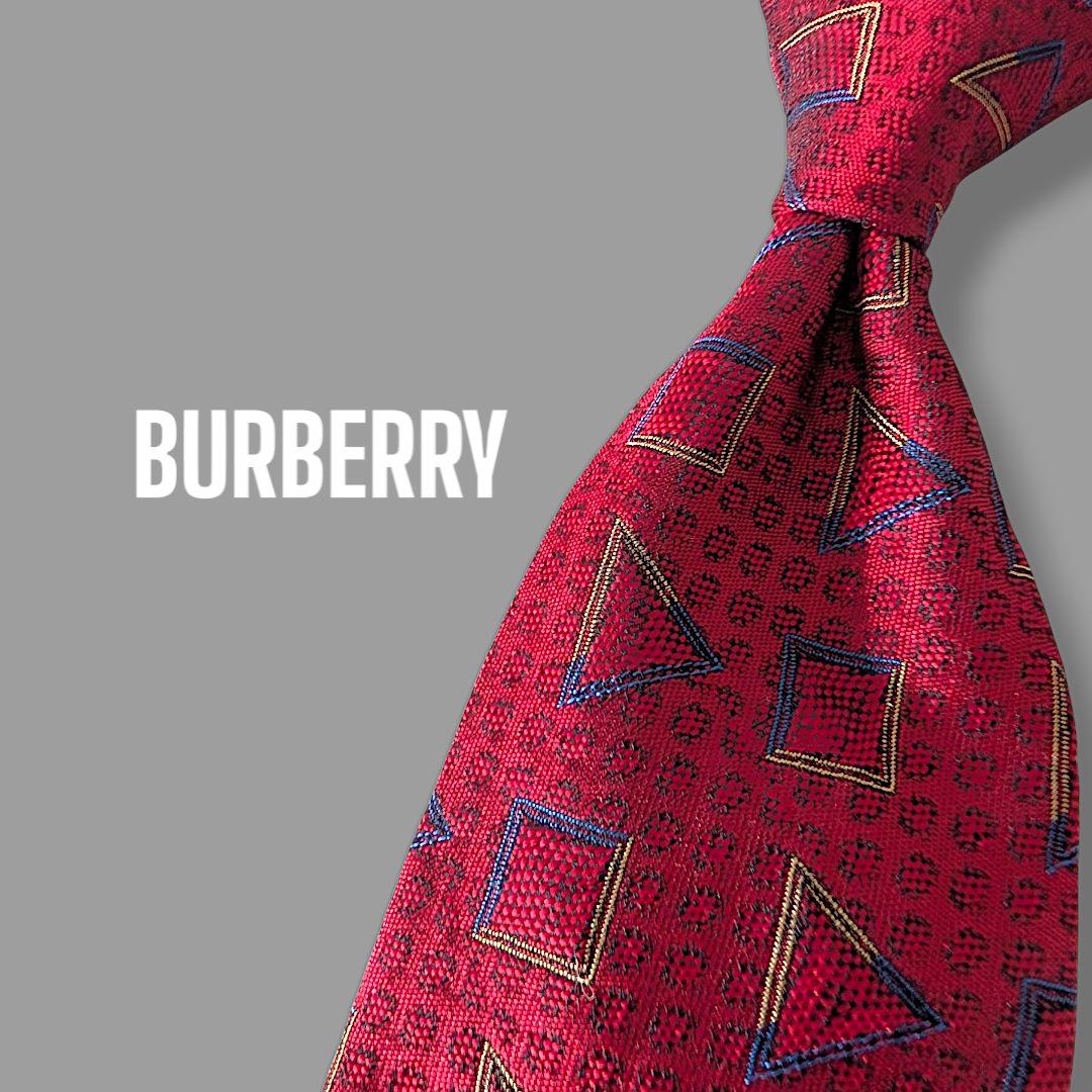 タグ付き未使用★美品★Burberrys　バーバリーズ　ネクタイ　幾何学模様