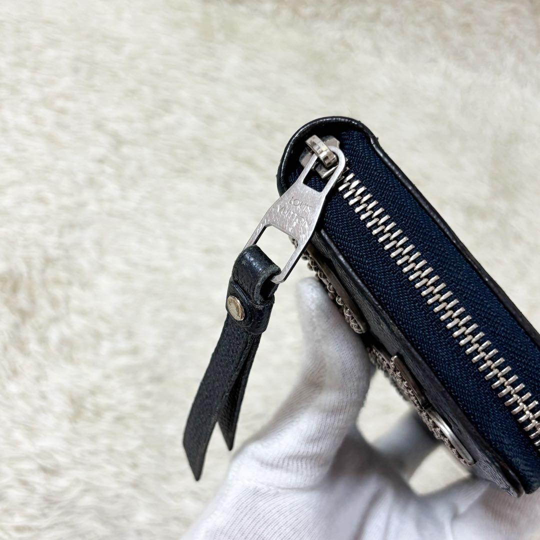 【美品】ルイヴィトン 長財布 ジッピーウォレット アンプラント マリンメタル