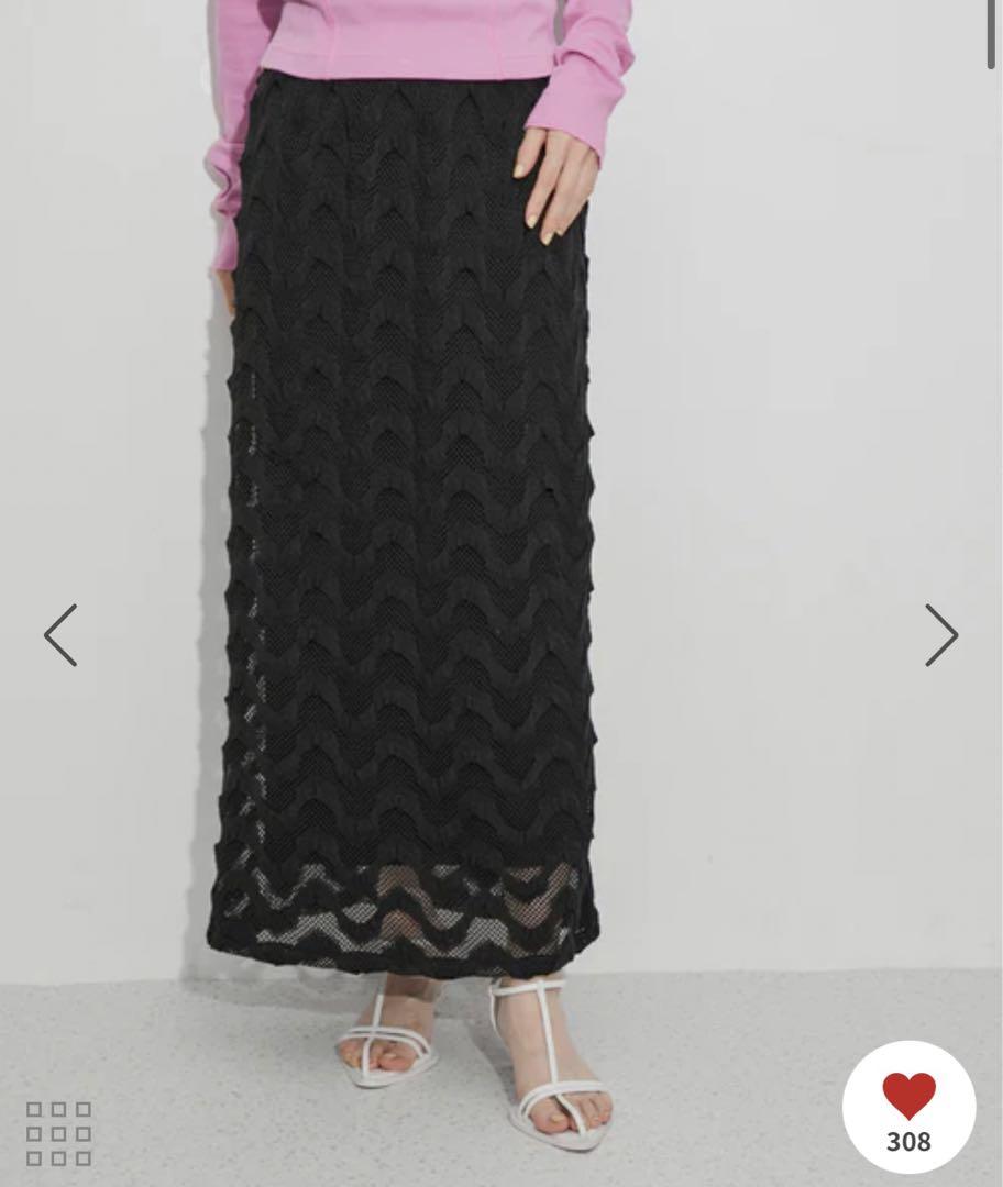ADAM ET ROPE' FEMME カットメッシュスカート