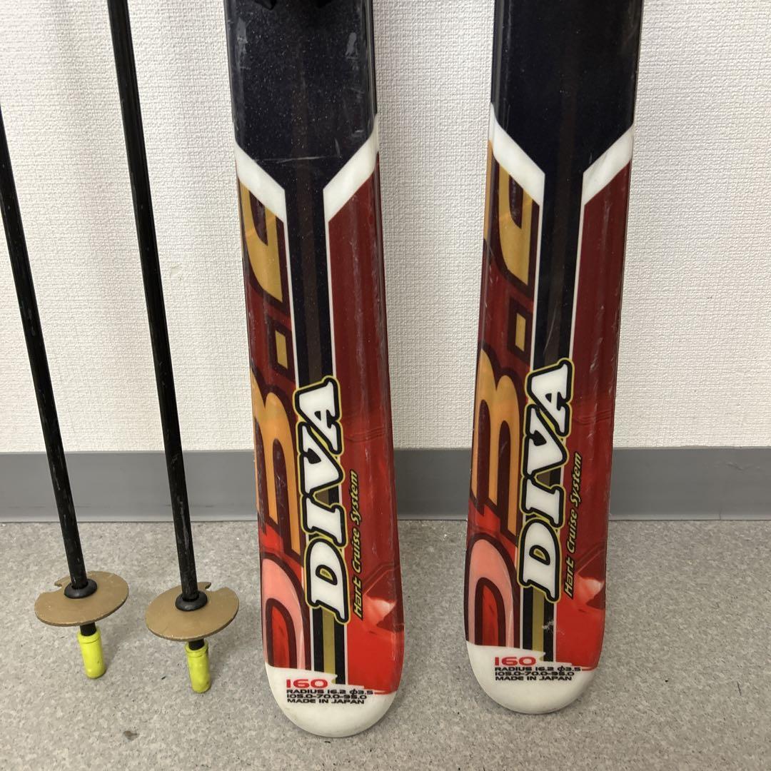 Hart スキー板 160cm DIVA 3.2 ストック付き