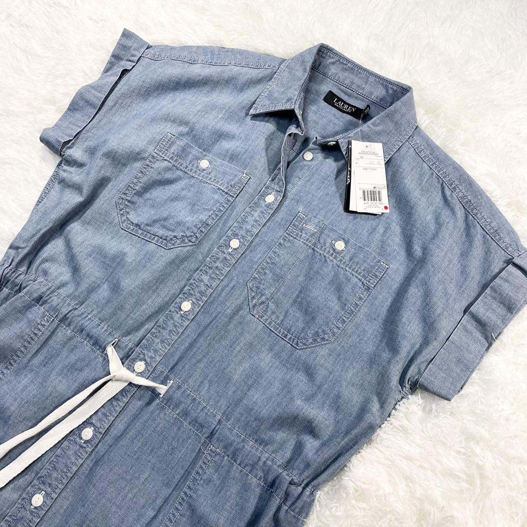 新品タグ付✨】ラルフローレン シャツワンピース 半袖 ベルト付