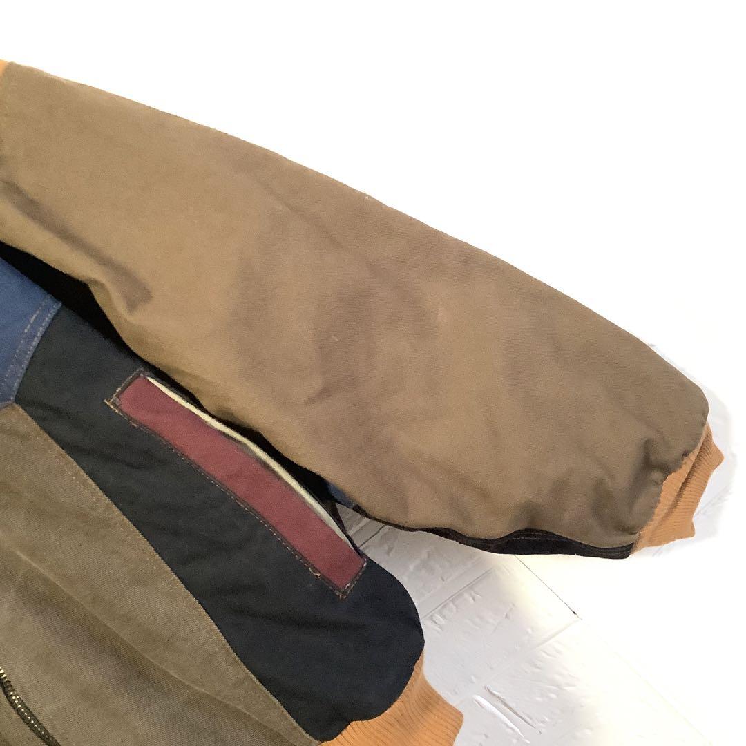 レア カーハート ダックジャケット 中綿 リメイク デニム 再構築 XL