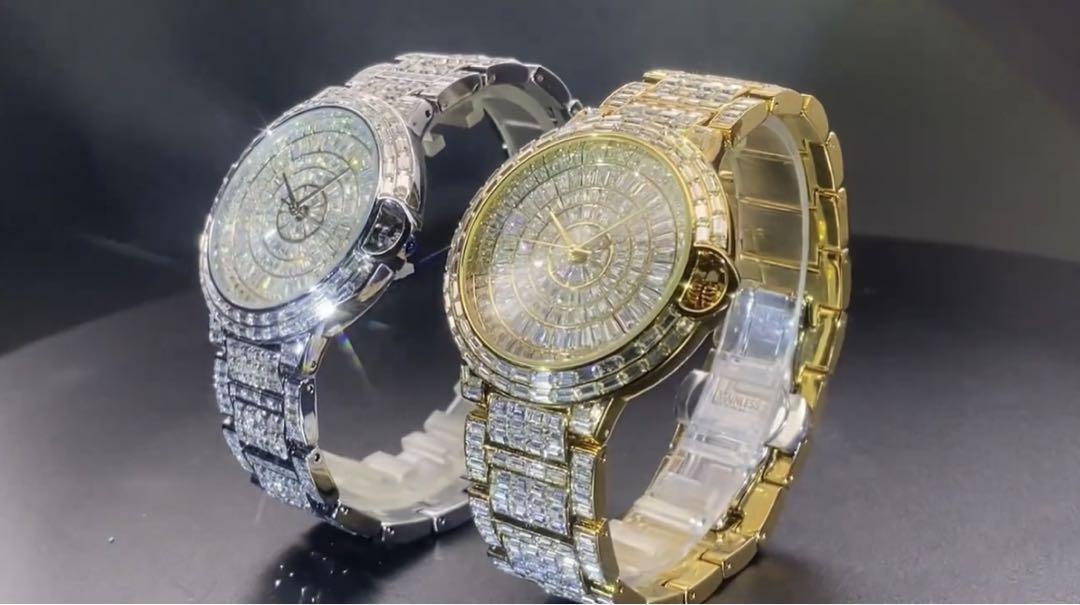 【視線を支配する男の腕元】煌めきの18Kブリンブリンウォッチ｜CZフルストーン