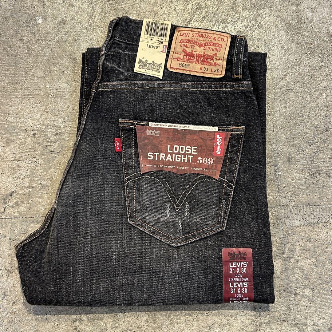 デッドストック Levi's 569 リーバイス デニム パンツ 黒 31x30