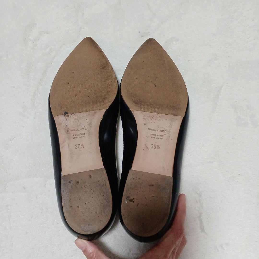 PELLICO ペリーコ アネッリ フラットシューズ 黒 361/2 レザー