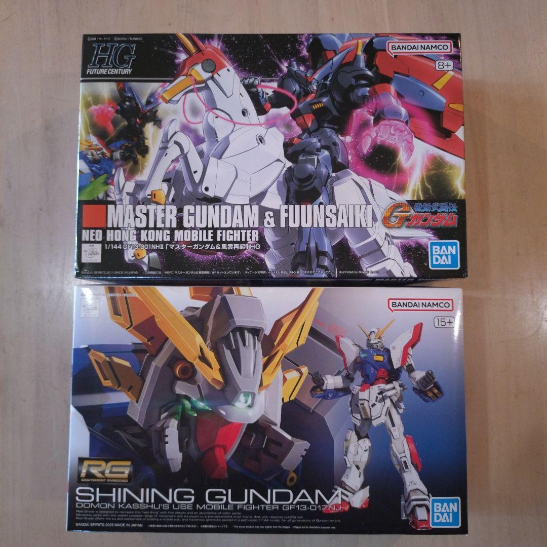 RG シャイニングガンダム + HG マスターガンダム&風雲再起 2つセット