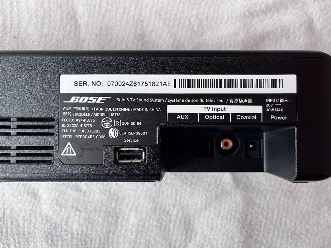 BOSE Solo 5 TV Sound System （光ケーブル非純正） BOSE Solo 5 TV Sound System （光ケーブル非純正）