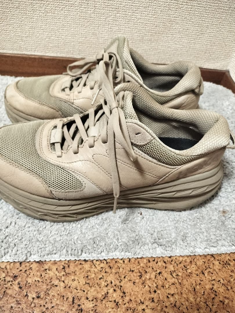 HOKA ホカオネオネ 27.5 BONDI Lスニーカー ベージュ ボンダイ