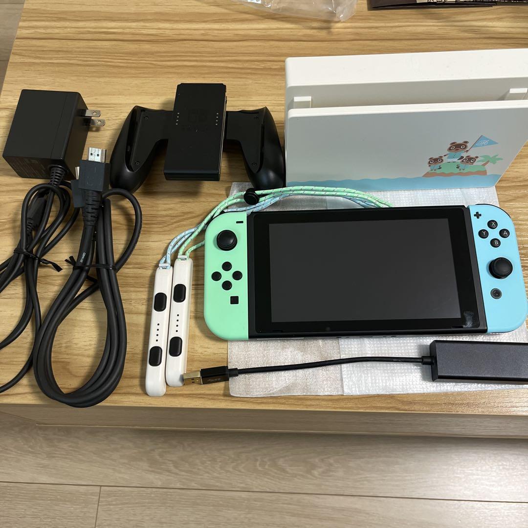 Nintendo Switch 本体 どうぶつの森デザイン 別売LANアダプタ付