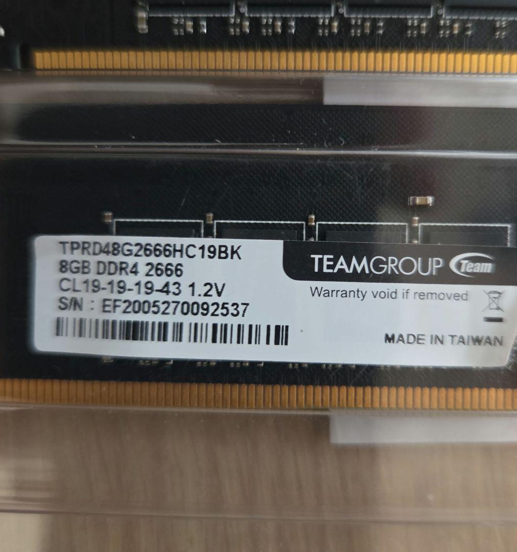 KLEVV & TEAMGROUP 8GB×5 DDR4 2666MHz