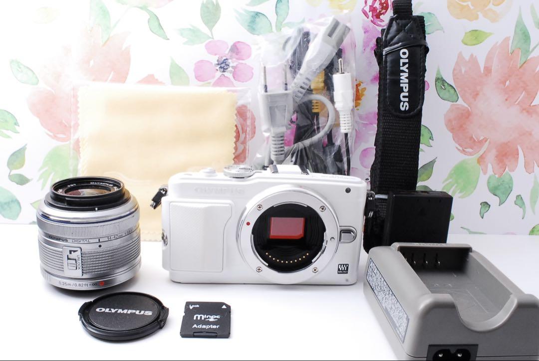 ✨OLYMPUS E-PL6✨ホワイト オリンパス ミラーレス一眼 スマホ転送