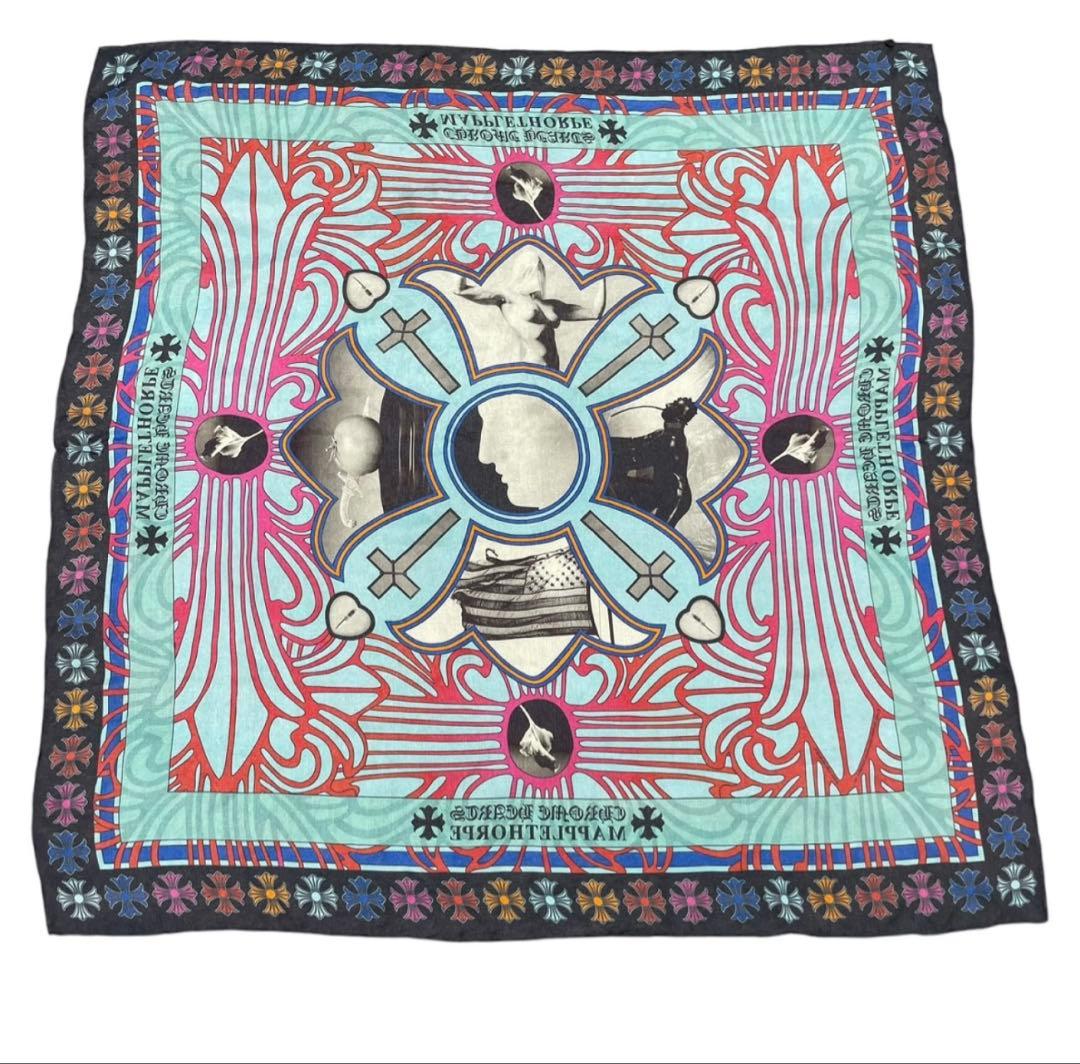 【クロムハーツ】マルチフローラルクロス メイプルソープ シルクスカーフ