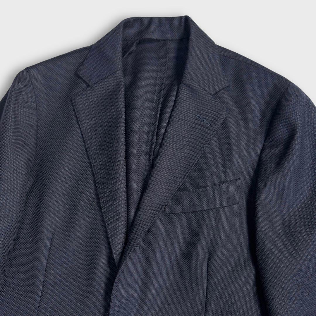 美品 BEAMS F ビームス テーラードジャケット アンコン ネイビー 春夏