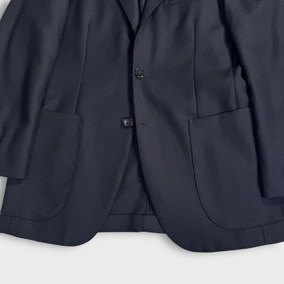 美品 BEAMS F ビームス テーラードジャケット アンコン ネイビー 春夏