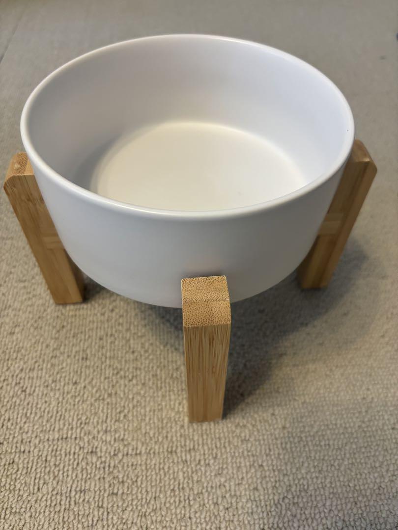 犬用セラミック食器 竹スタンド付き