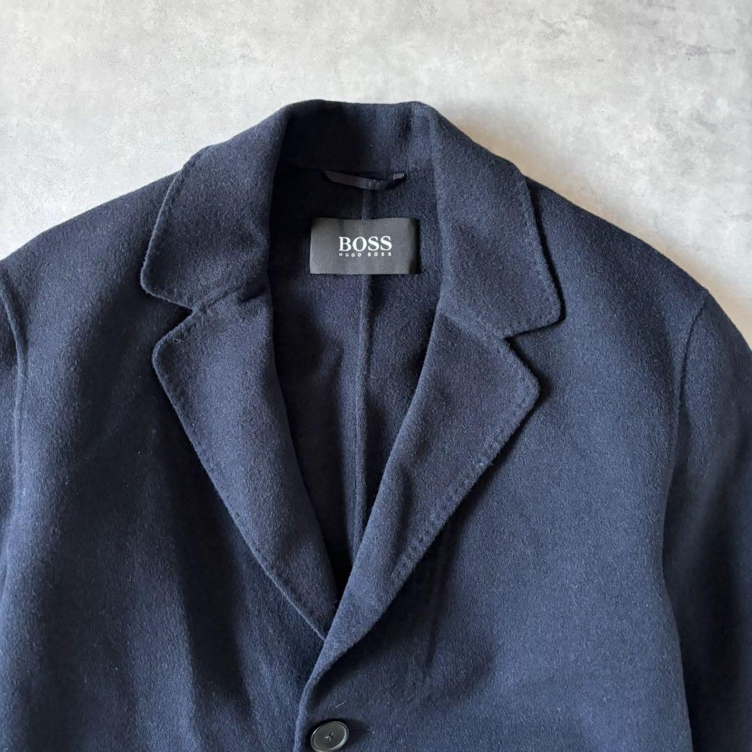 【美品】HUGO BOSS ヒューゴボス チェスターコート ネイビー AK04