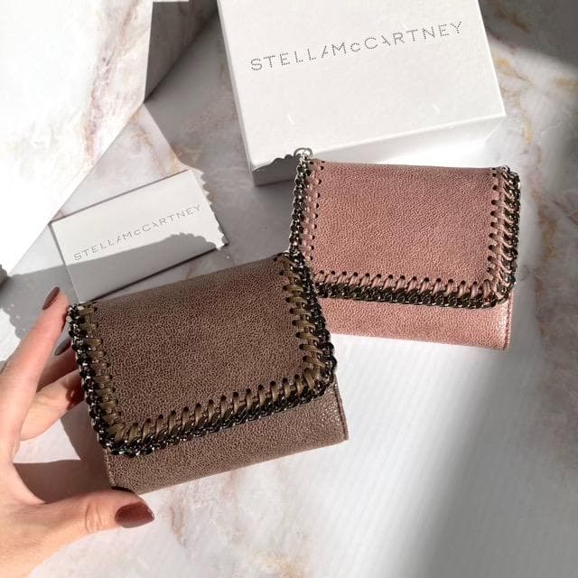 ステラマッカートニー 三つ折り ミニ財布 ファラベラ ブラウン チェーン