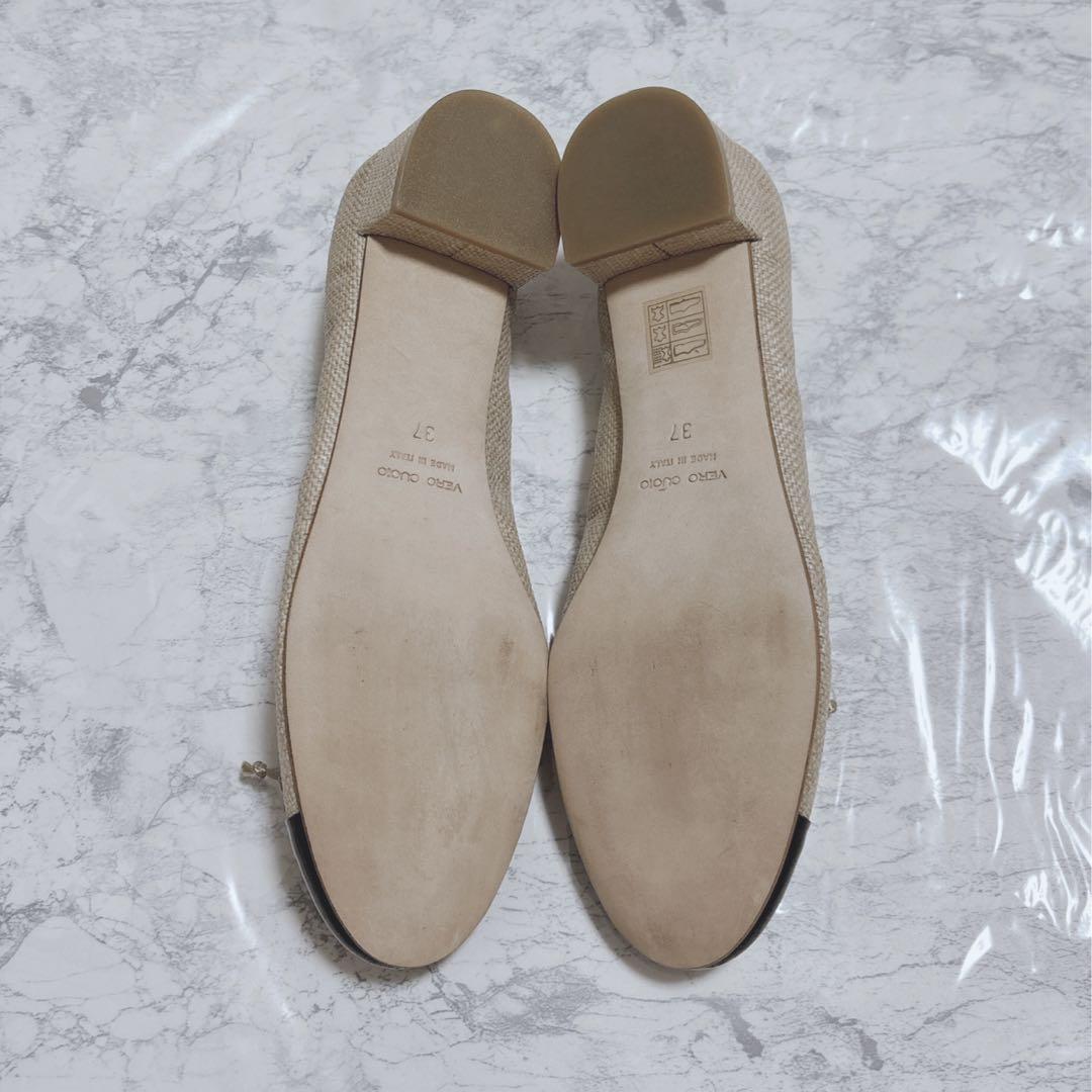 【美品】FABIO RUSCONI バイカラーフラットシューズ サイズ37 美品】FABIO RUSCONI バイカラーフラットシューズ サイズ37