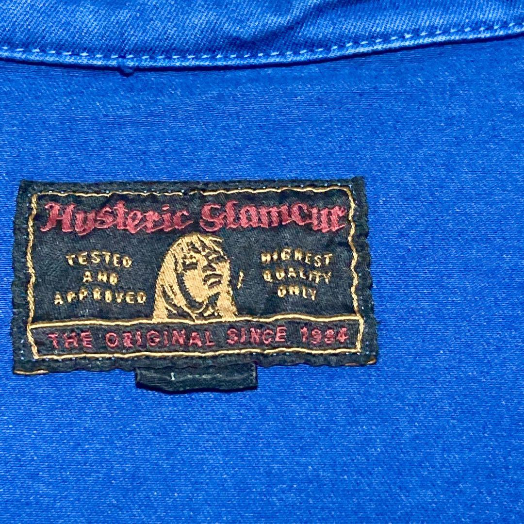 ヒステリックグラマー デニム風　ジャケット 刺繍ロゴ バックロゴ