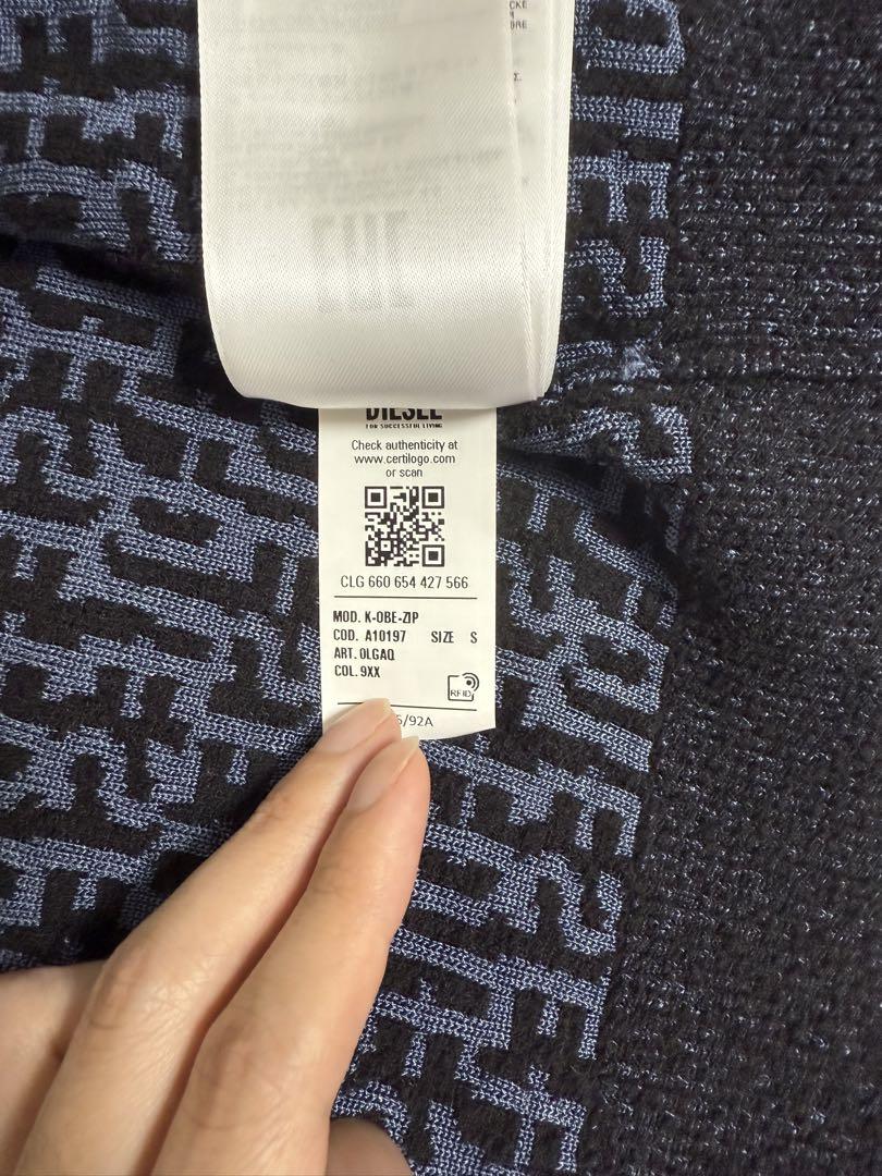 DIESEL ディーゼル　 k-obe-ZIP ジャガードジップニット　S