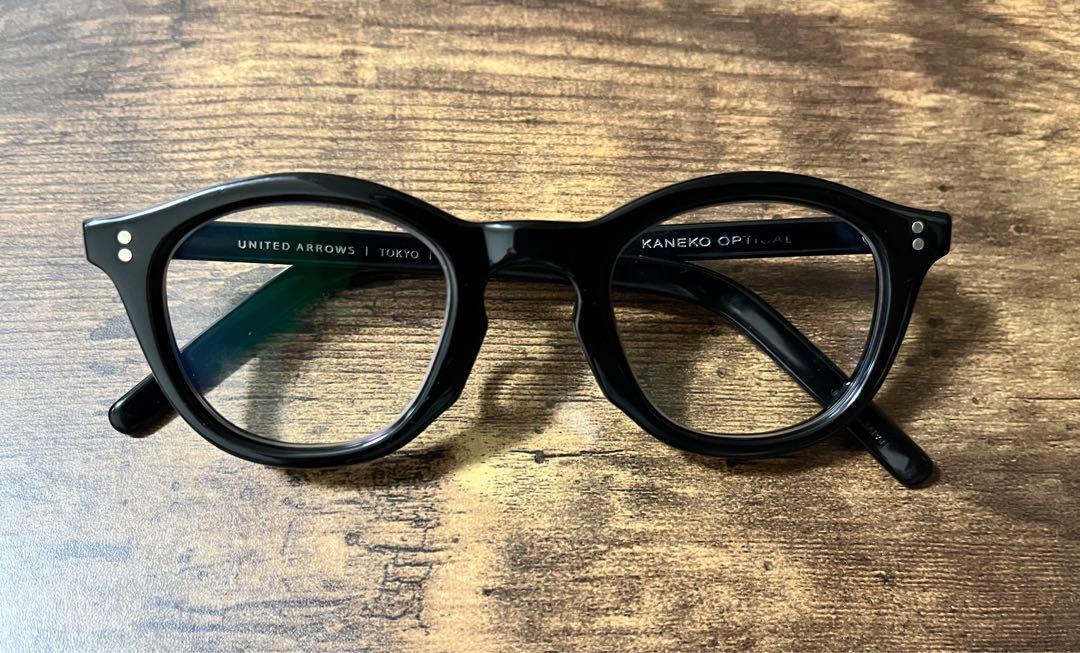 United Arrows KANEKO (金子眼鏡) 黒縁×ブルーレンズ KANEKO OPTICAL(金子眼鏡)UNITED ARROWS フレンチ - メルカリ