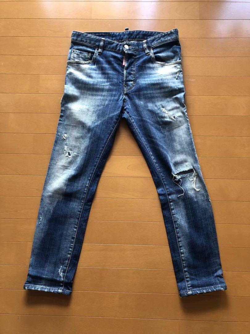 DSQUARED2 ダメージ加工ブルーデニム DSQUARED2（ディースクエアード） スケーター ダメージ加工