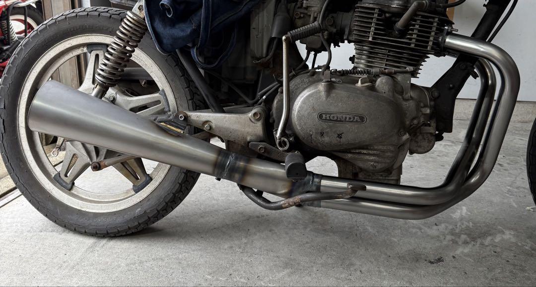 小鉄管/CB250T/400T/ホーク/ホーク2/メガホンマフラー120φ/新品