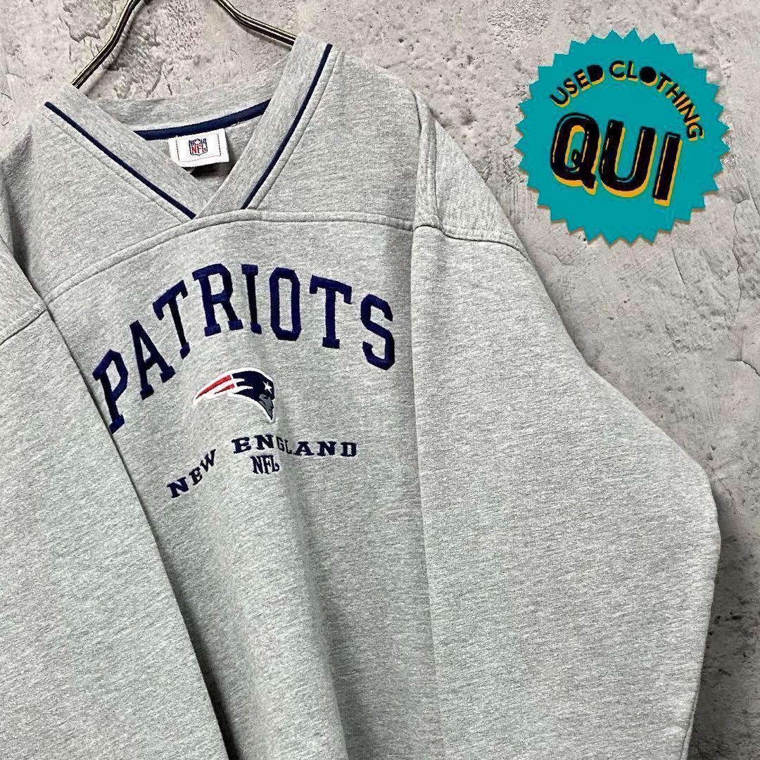 レア古着◯刺繍スウェットトレーナー NFLペイトリオッツ メンズXL