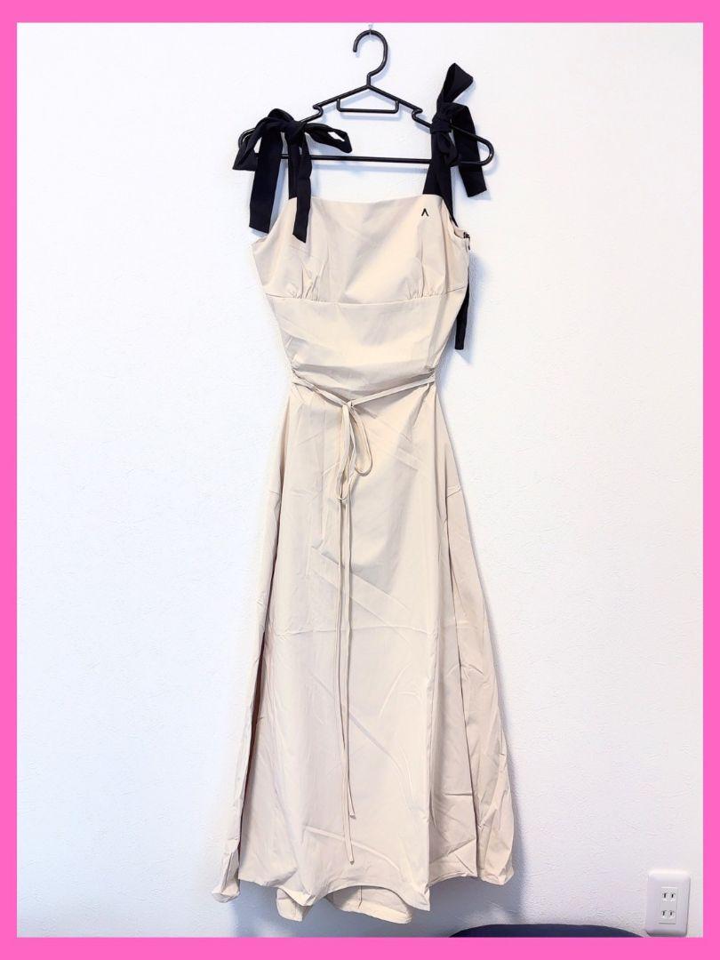 andmary Tilda ribbon dress Mサイズ ベージュ ANDMARY】Tilda ribbon dress