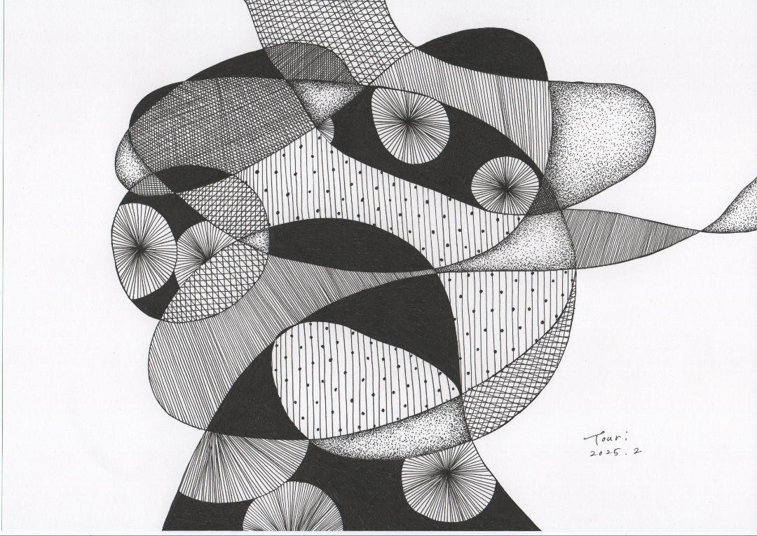 ☆原画・額なし☆NO.21「無題」／抽象画 ドローイング ペン画