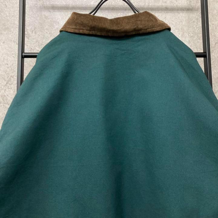 USA製《古着》ヴィンテージ ブルゾン 中綿 刺繍ロゴ グリーン メンズ2XL